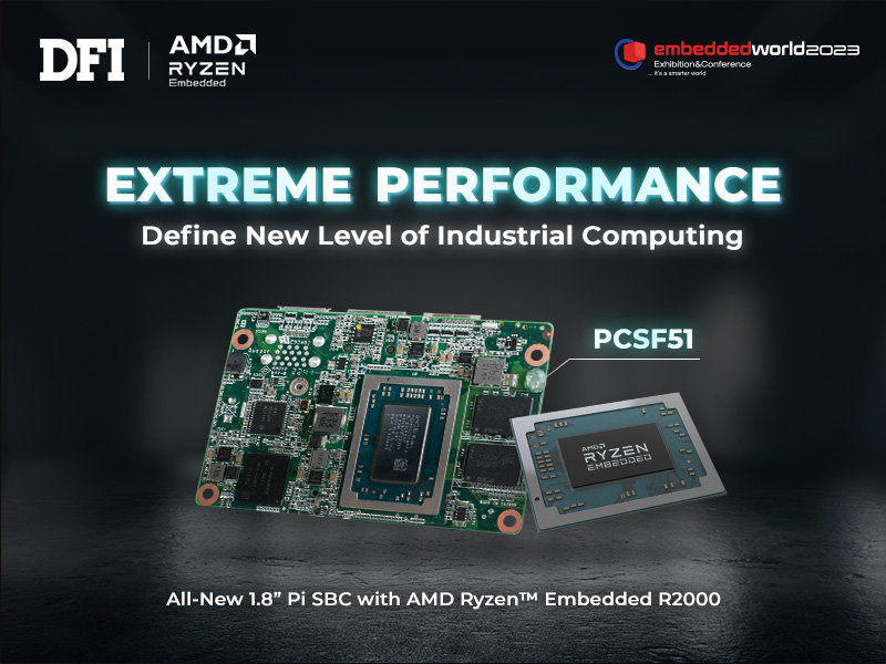 DFI Reveals New PCSF51 1.8” SBC with High Performance AMD Ryzen™ R2000 Processor for Industrial Applications